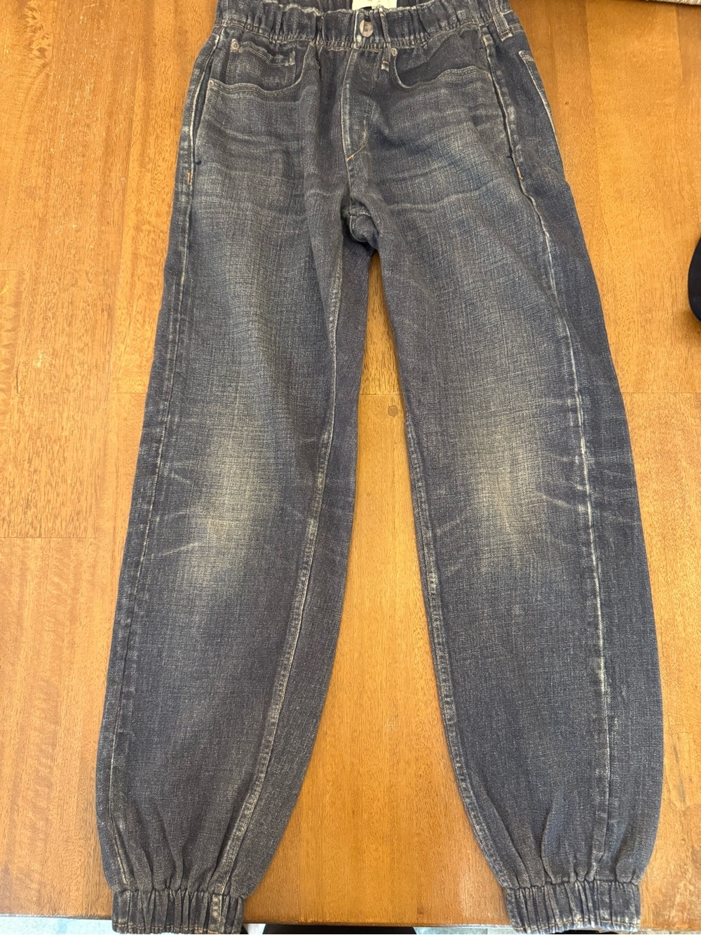 rag & bone women's Faded Indigo Relaxed Elastic Cuff Jeans sweatpants